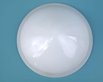Vintage Convex Dome White Milk Glass Light Fixture Shade Recessed or Flush Mount Ceiling Button Cover