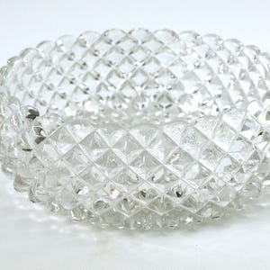 Vintage Anchor Hocking Miss America Large Serving Bowl - Clear Glass w/ Diamond Point Pattern - 9" dia x 3.5" tall