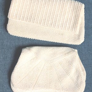 Vintage White Beaded Clutch Purse Bags - Set of 2