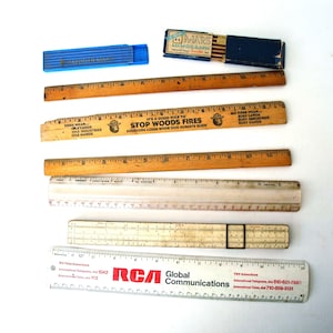 Vintage Drafting Rulers / Slide Ruler and Drawing Lead Cases