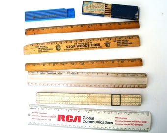 Vintage Zeichenlineal /Rechenlineal und Zeichenbleikasten