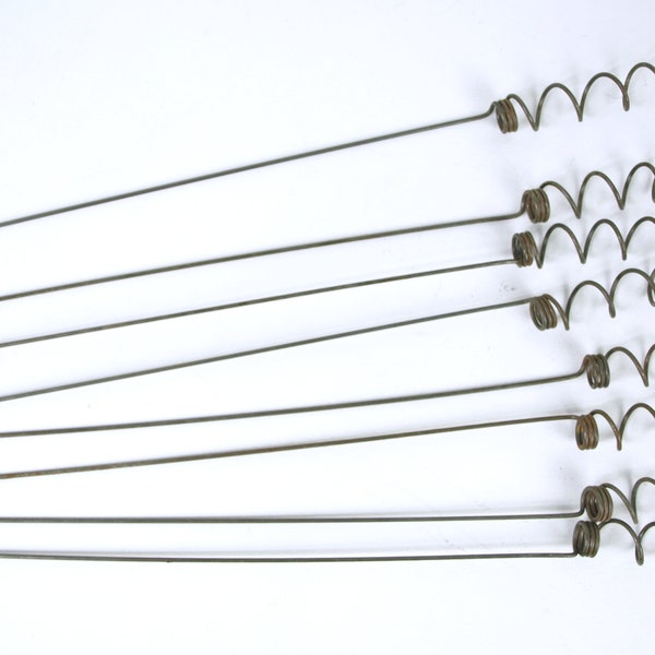 Spiral Metal Rods Plant Support Stakes / Boutique Floral Flower Holders - set of 8 at 25" long