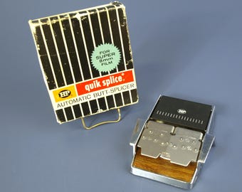 Vintage HP Quik Splice automatische butt-splicer voor Super 8 mm-film in originele doos, circa jaren 60