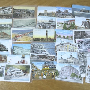 Vintage & Antique Atlantic City, New Jersey Postcard Collection, Most in Protective Sleeves - Circa 1900&#39;s - 1950&#39;s - 33 Postcards Included