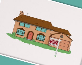 A4/A5 Simpsons Print - 742 Evergreen Terrace - Unreal Estate