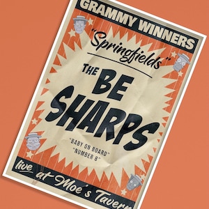 Digital Download-  The Simpsons print - The Be Sharps poster