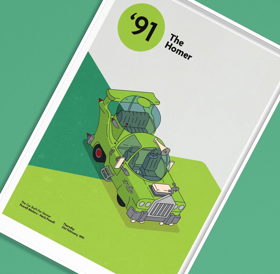 A4/A5 the Homer Car Print the Simpsons Etsy