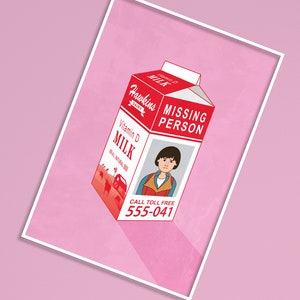 Impressão A4/A5 de Stranger Things - Will Byers Missing Milk Carton