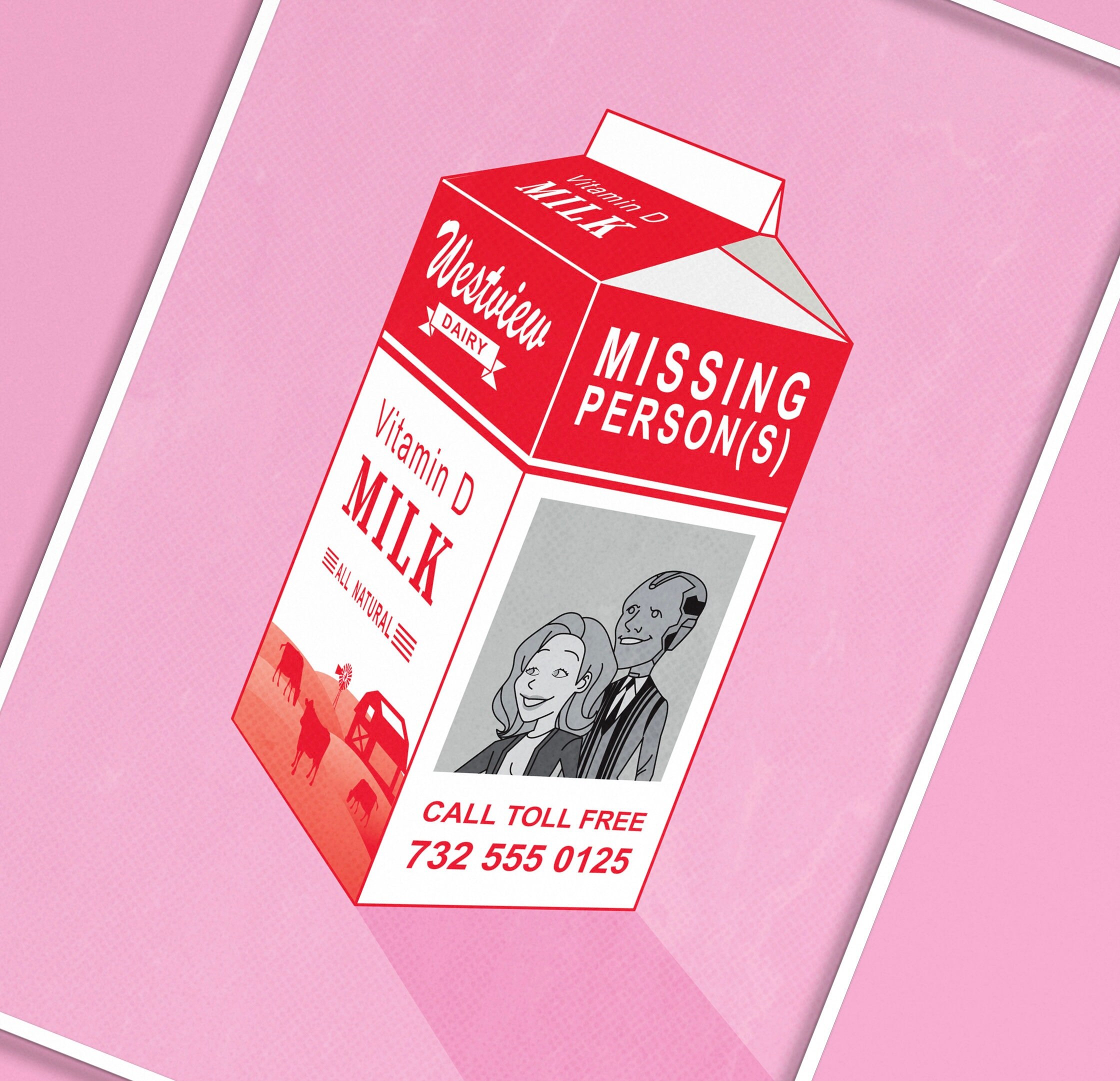 A4/A5 Wandavision Print Milk Carton Marvel Studios New