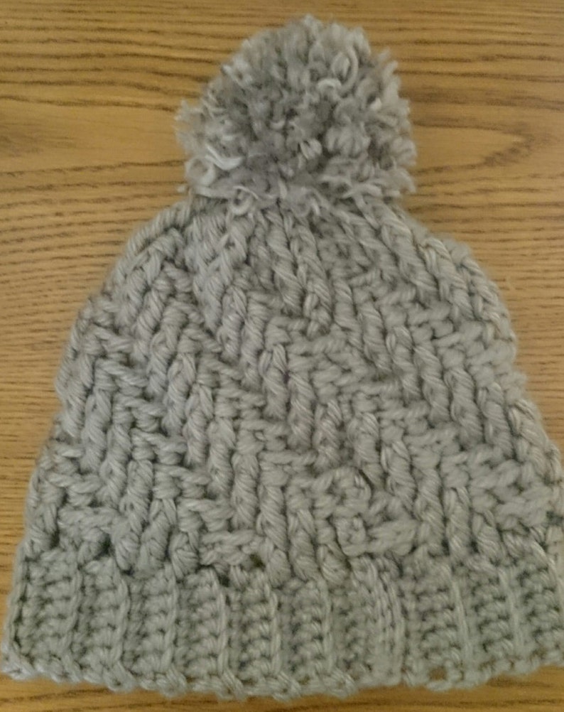 Crochet Gray Winter Hat // Gift For Her // Chunky Yarn Hat // | Etsy