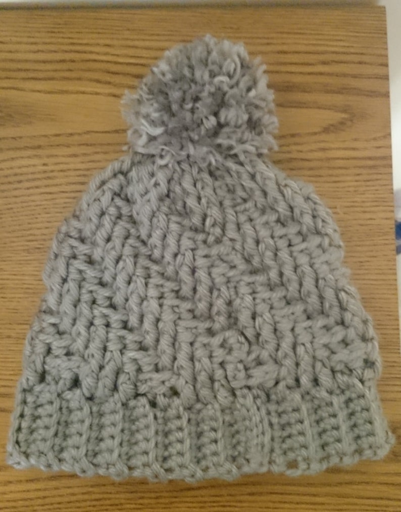 Crochet Gray Winter Hat // Gift For Her // Chunky Yarn Hat // | Etsy