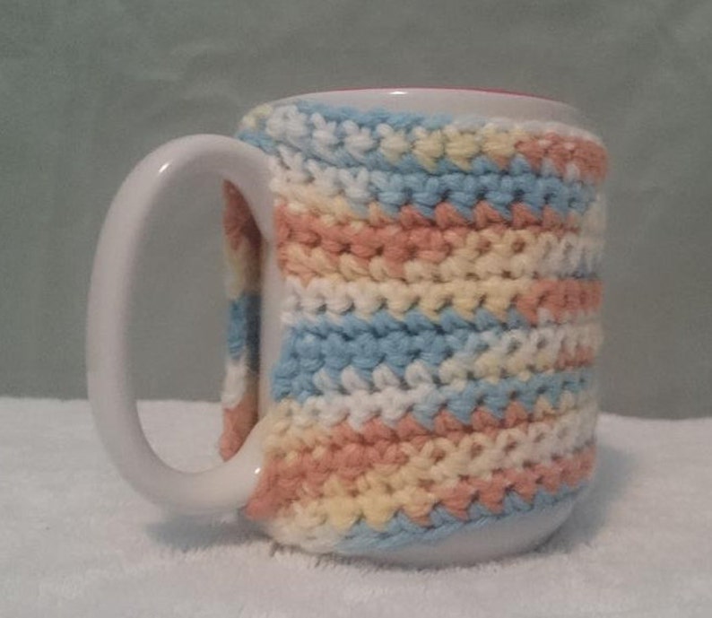 Crochet Multicolored Coffee Cozy // Gift for Him // Gift For Etsy