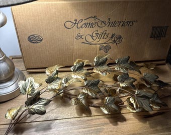 VTG MCM  Gold Tone Leaf Branch Metal Wall Decor Preowned Good Condition 2 Sprays