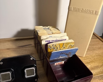 View-Master Reels mit Bakelit Aufbewahrungsbox, 48 Rollen & Deluxe View Master