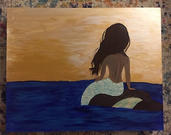Mermaid Painting on gessobord