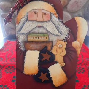 Santa, Ornament, Decoration, Wall Hanging, Old Time Santa, Folk Art Santa