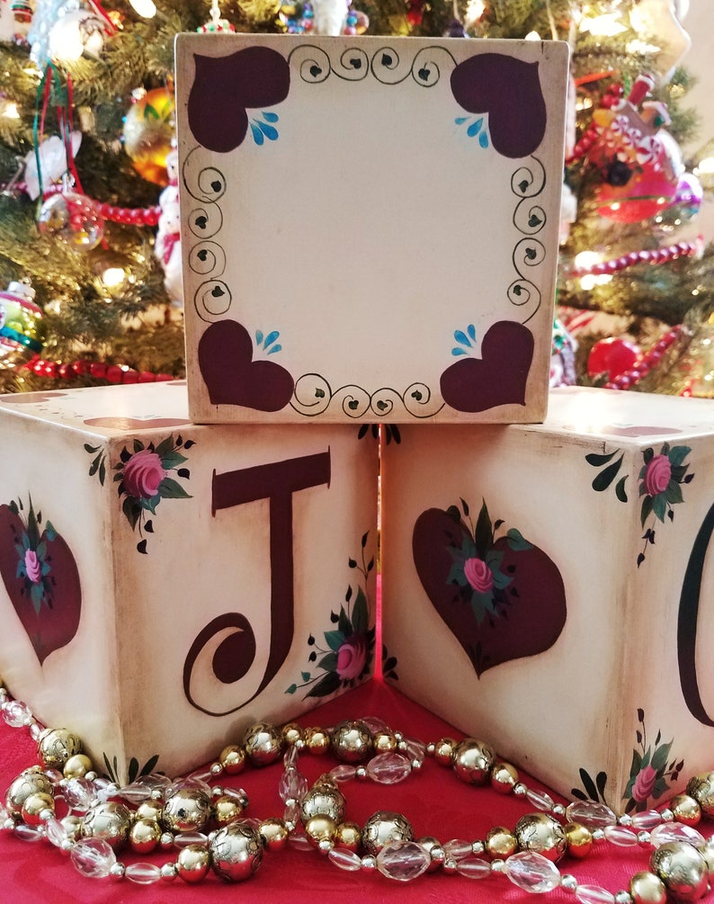 Christmas Decorations Christmas Blocks Wood Christmas  Etsy