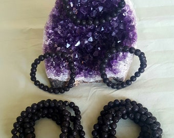 Black Lava Stone Essential Oil Diffuser Bracelet w/8mm beads