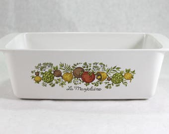 Corning Ware Spice of Life Loaf Pan, La Marjolaine, P-315, 2 QT, 9 x 5 x 3, Vintage from the 1970s