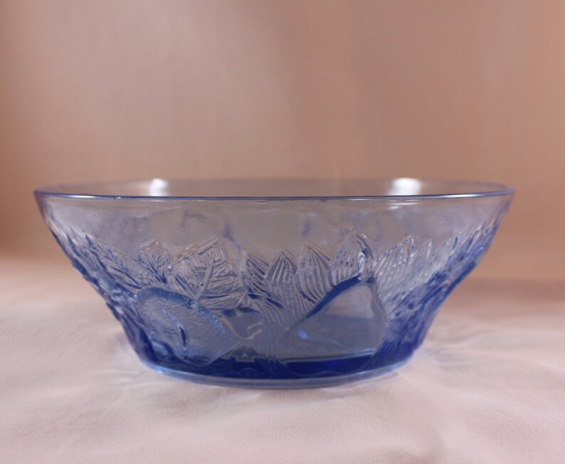 Blue Glass Serving Bowl / 8.5 inch / KIG Indonesia / Della Etsy