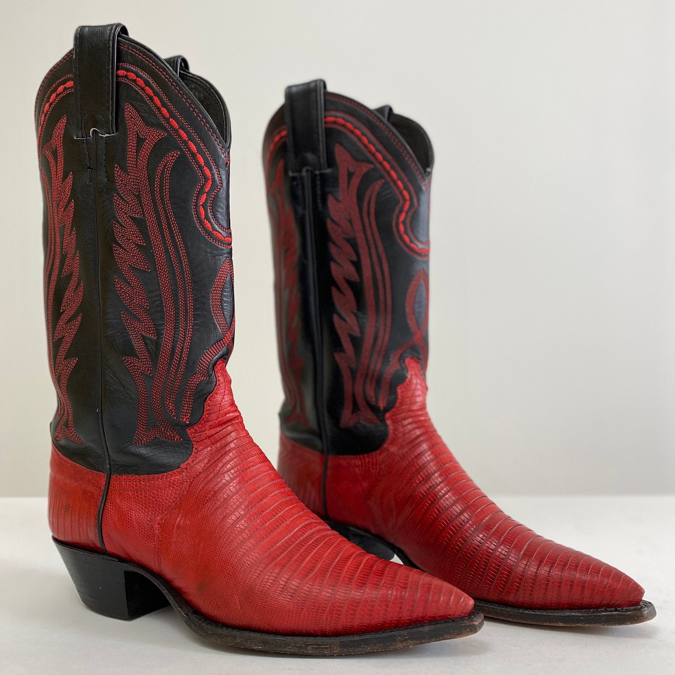 Red Cowboy Boots - Etsy