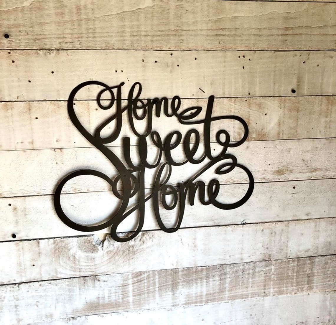 Home Sweet Home Sign Rustic Word Art Housewarming Gift Etsy