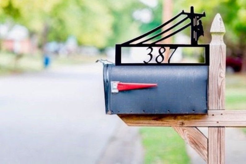 Lineman Decor Mailbox Numbers Personalized House Number Etsy