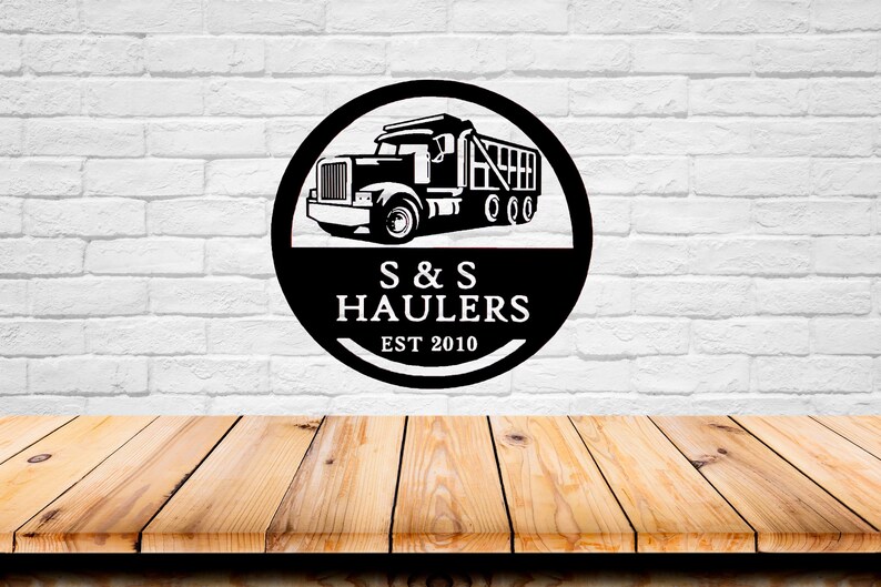 Personalized Hauling Company Sign Dump Truck Signhauling Etsy