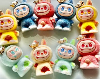 Bubu Bunny Crown Figurines, Bubu Collectible, Art Toy, Bubu doll, Toy Gift, Shelf Decor, Desk Accessory, Kawaii Toy, Collectible Figure