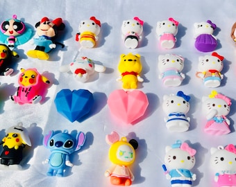 Rubber Doll Pendants, Kawaii Pendants, Large Keychain Pendants, Cute Charms, Kuromi, DIY Supplies, Keychain Making