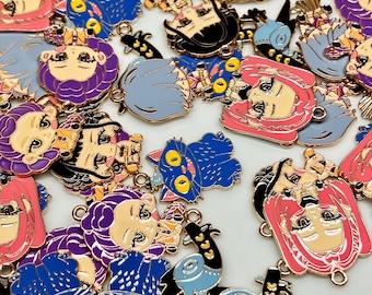Set of 2 Metal Hunter Charms, Enamel Kawaii Charms, Cabochons, Jewelry Making Supplies, Phone charms, bracelet Charms, Dangles