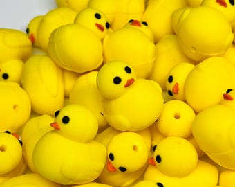 3D Rubber Duck focal beads, cute focals, bulk beads, silicone beads, silicone focal beads for jewelry, beads for pens, badge reel beads