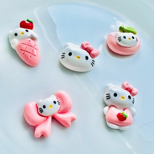 Kitty Charms, Cabochons, Resin Flat back, DIY Charm, Decoden Supplies, Jewelry Supplies,