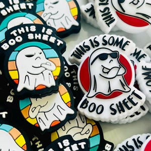 This Some Boo Sheet Focal Beads, Silicone Focal Bead, Focal Bead for pens, Focals, Halloween Focals, Focals for jewelry, Ghost Beads