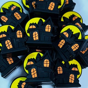 Haunted House focal beads, Horror focals, bulk beads, silicone focal beads for jewelry, focal beads for pens, Halloween bead