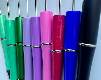 Beadable Twist Pens, DiY Plastic Pens, Accessories, Stationary, Beadable Pens, Yellow, Pink, Green, Gold, Glitter Pens, Writing Tools