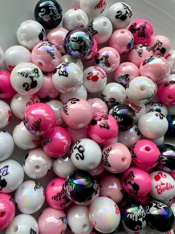 15mm Pink Bead Mix, New Focal Beads, AB Acrylic Focal Beads, Round