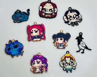 Metal Anime Charms, Enamel Kawaii Charms, Cabochons, Jewelry Making Supplies, Phone charms, bracelet Charms, Dangles, K-Pop Hunters