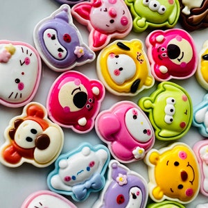 Cute Toy Head Charms, Cabochons, Resin Flat back, DIY Charm, Decoden Supplies, Jewelry Supplies, Bow Center, Scrapbooking