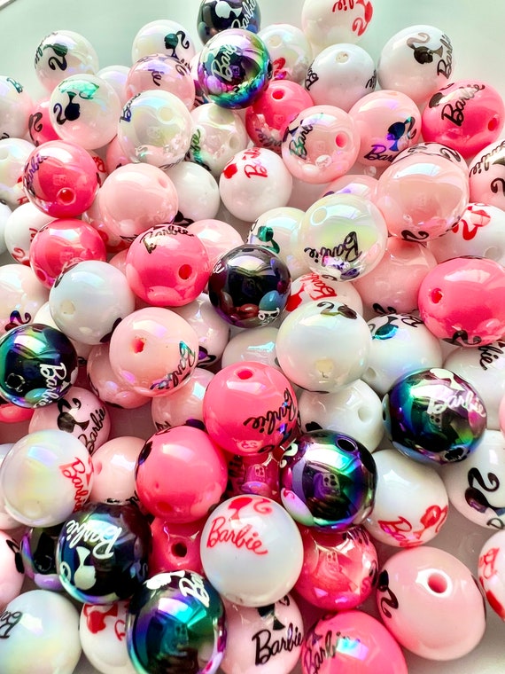 15mm Pink Bead Mix, New Focal Beads, AB Acrylic Focal Beads, Round