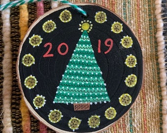 Custom handpainted Christmas tree holiday ornament