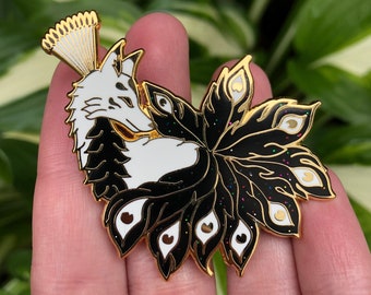 A-GRADE ORIGINAL Peacock Kitsune Enamel Pin