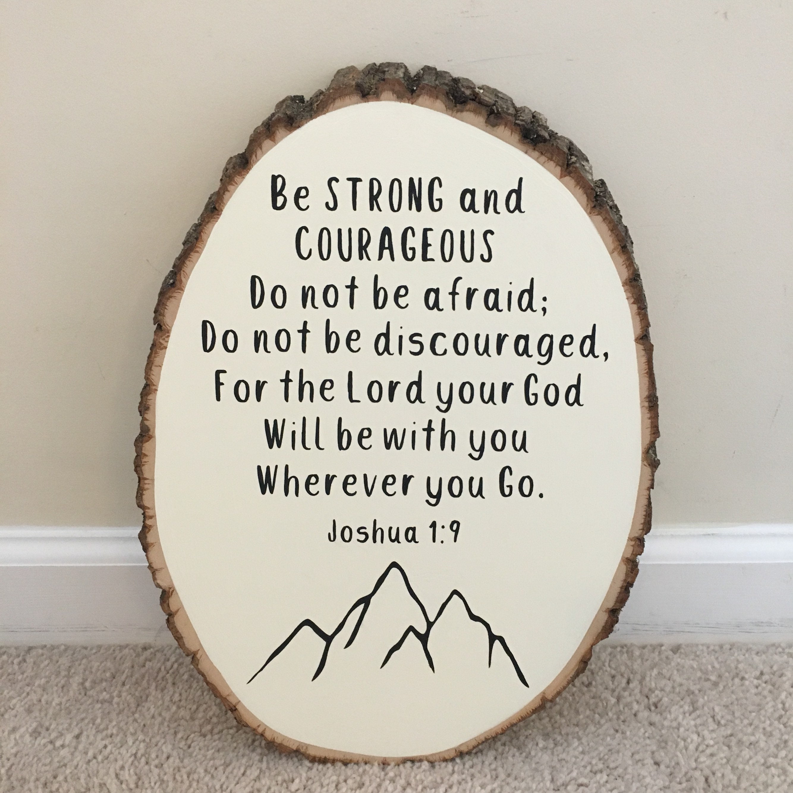 Joshua 1:9 Be Strong and Courageous, Wood Sign, Adventure, Travel Quo…
