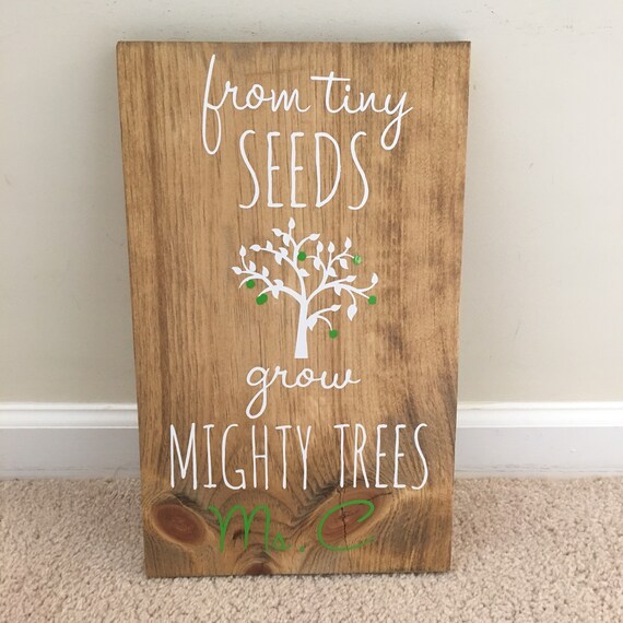 Personalized Teacher Gift From Tiny Seeds Grow Mighty Trees Etsy