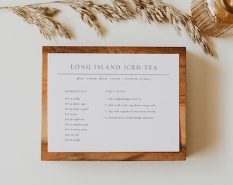Cocktail Recipe Card Template: Watercolor Mixology (Digital Download)