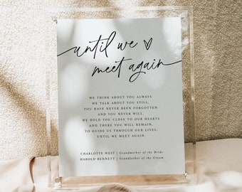 Printable In Loving Memory Sign | Template In Loving Memory | Memorial Table Sign | Until We Meet Again | Wedding Memory Table Sign| ND23