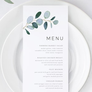 Printable Wedding Menu | Wedding Menu Template | Wedding Menu Card | Menu Template | Printable Wedding Menu Template | Reception Menu | ES19
