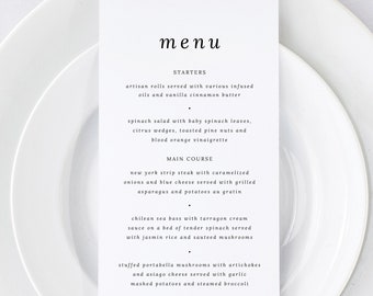 Printable Wedding Menu | Wedding Menu Template | Wedding Menu Card | Menu Template | Printable Wedding Menu Template | Reception Menu | LS19