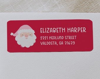 Christmas Return Address Labels, Printable Address Label Template, Holiday Mailing Labels, Address Stickers, Editable Custom Labels, Pink