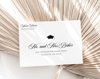 Graduation Envelope Template, Envelope Template Printable, Return Address Labels, Return Label Template, Editable Envelope, Class of 2024